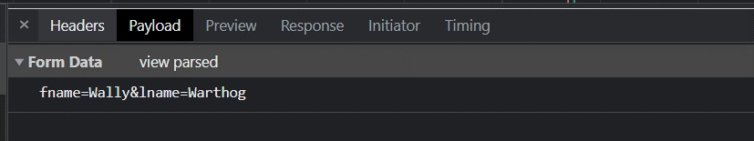 Payload when enctype is set to x-www-form-urlencoded